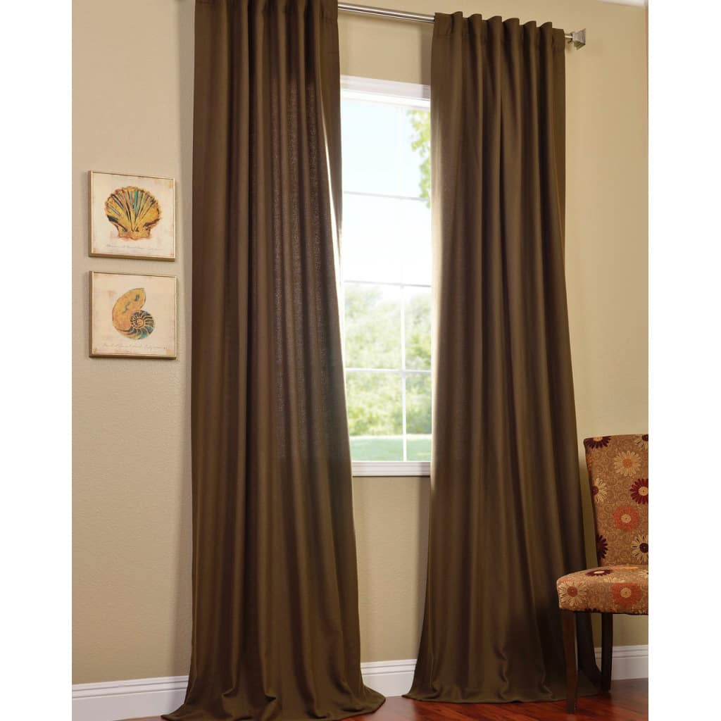 Exclusive Fabrics Cocoa Faux Cotton Cotenza Curtain (1 Panel)