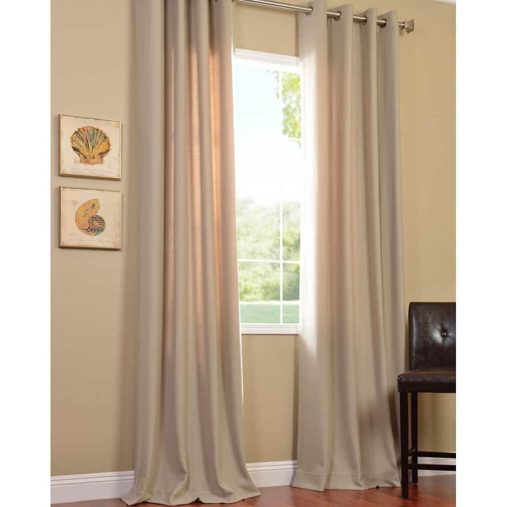 Exclusive Fabrics Cobblestone Faux Cotton Cotenza Grommet Curtain (1 Panel)