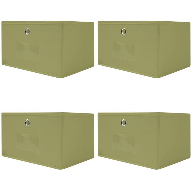 Collapsible Sage Green Fabric Storage Drawers (Pack of 4)