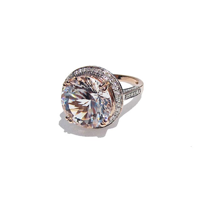 New 14k Rose gold 8.14ct Danburite and Diamond Ring