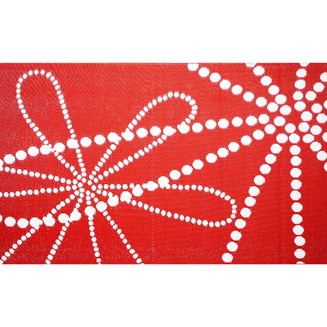 b.b.begonia Galaxy Reversible Design Red and White Outdoor Area Rug
