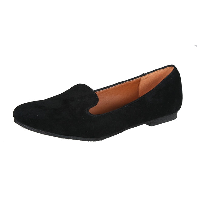 Shop Refresh by Beston Women's 'Belin-03' Black Suede Flats - Free ...