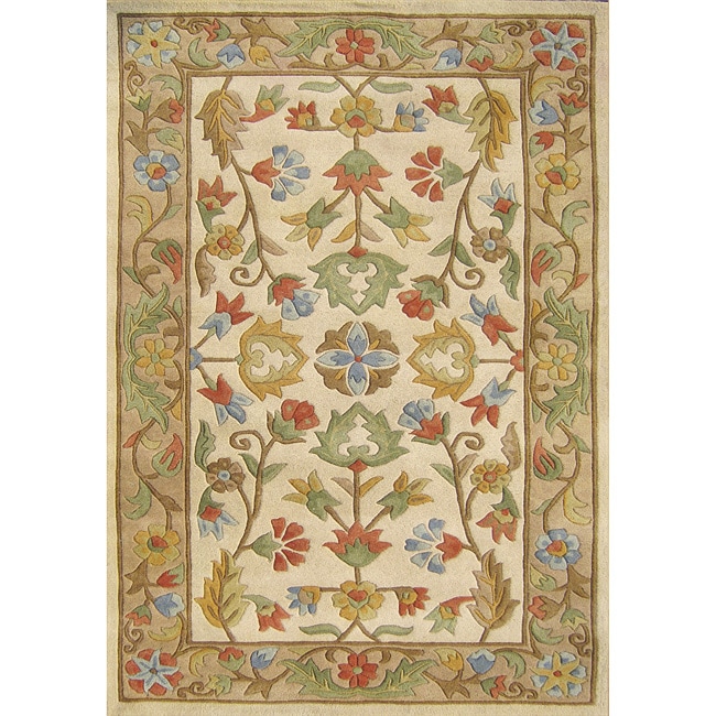 Handmade Alliyah Warm Sand Wool Rug (5 X 8)