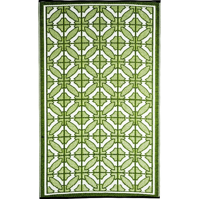 Woven B.b. Begonia Bali Green Recycled Mat (4 X 6)