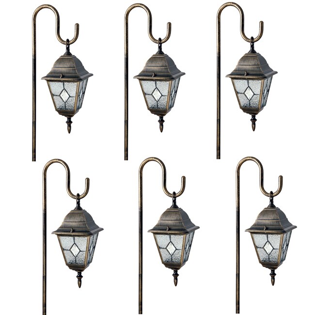 Paradise Garden Bronze/ Diamond Glass Path Lights (Set of 6)