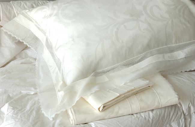   Liberty Floreale Lace 600 tc King Ivory Sheet Set  