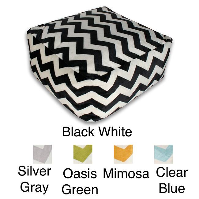 Chevron Microplush Pouf