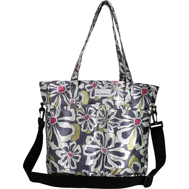 Amy Michelle New Orleans Charcoal Floral Diaper Bag