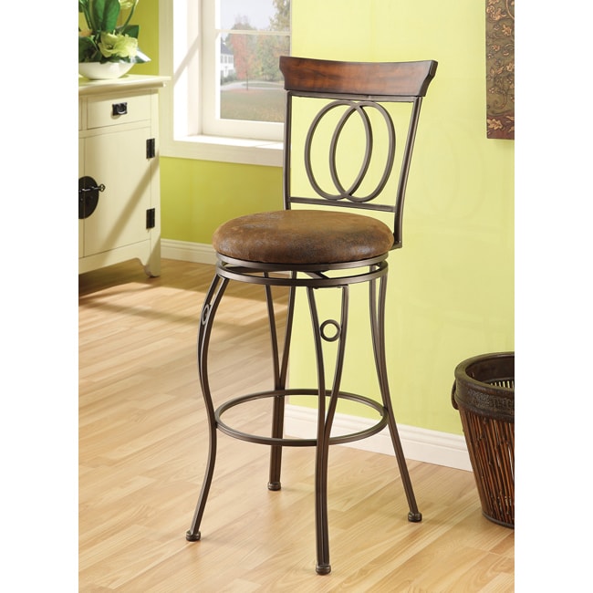 Swivel Brown Bar Stool (set Of 2)