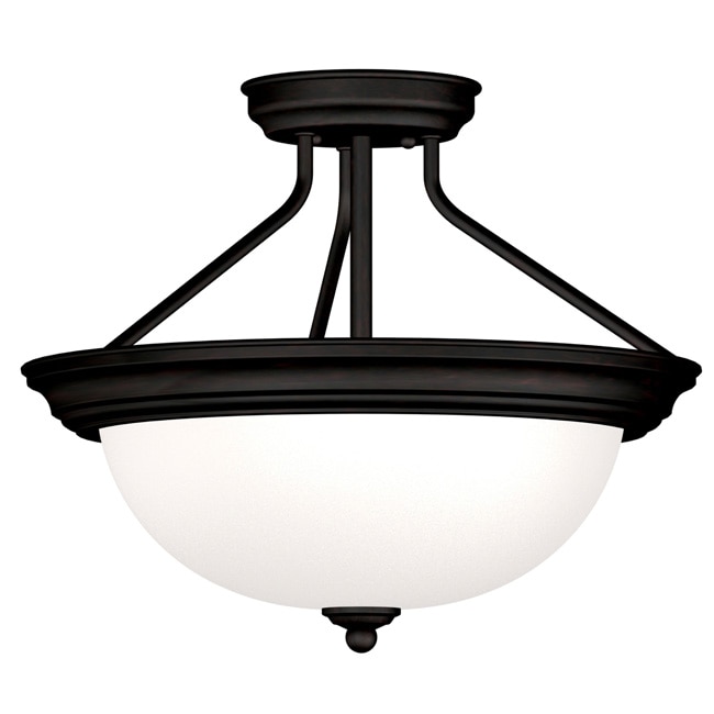 Triomphe Semi Flush 2 Bulb Light Fixture