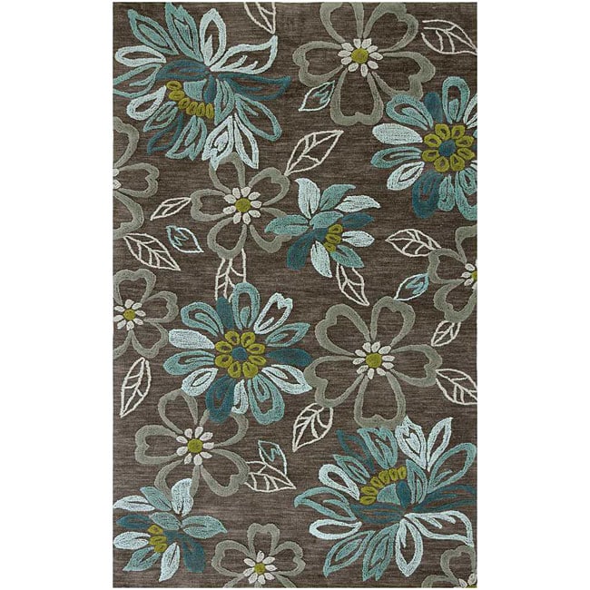 Hand tufted Grey/ Green Rug (5 X 76)