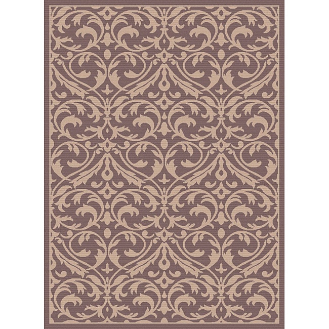 Garden Town Brown Area Rug (7'10 x 10'3) 7x9   10x14 Rugs