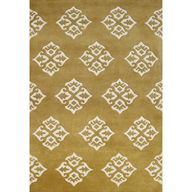 Alliyah Hand Made Tufted Summer Melon Made In New Zealand Blend Wool Rug - Gold/Melon - 4' x 6'