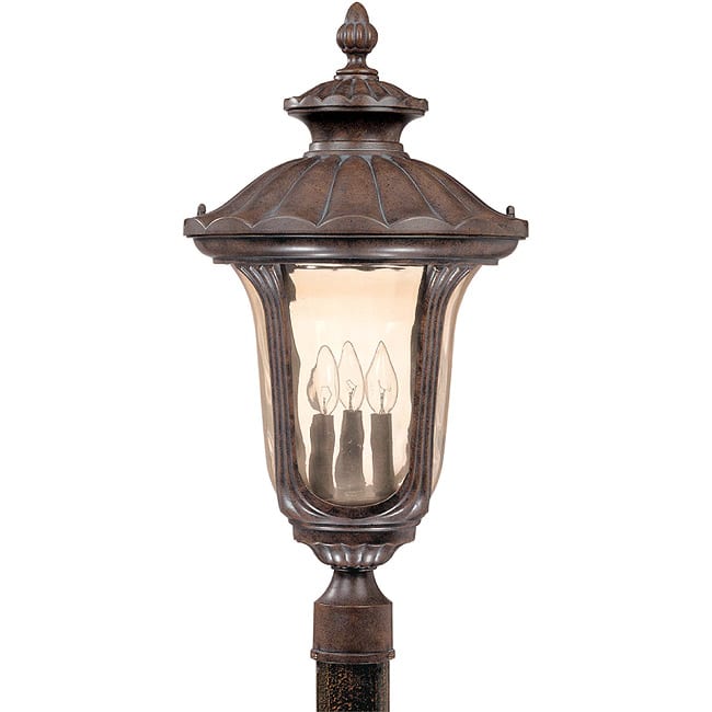 Beaumont 3-light Fruitwood Post Lantern