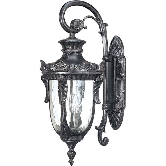 Dunmore Arm Down 3-light Greystone Wall Lantern