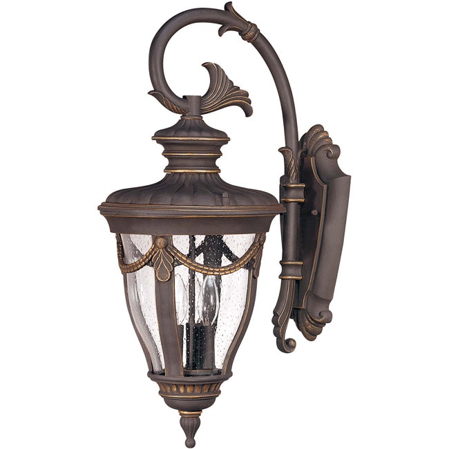 Philippe Arm Down 3 light Belgium Bronze Wall Sconce