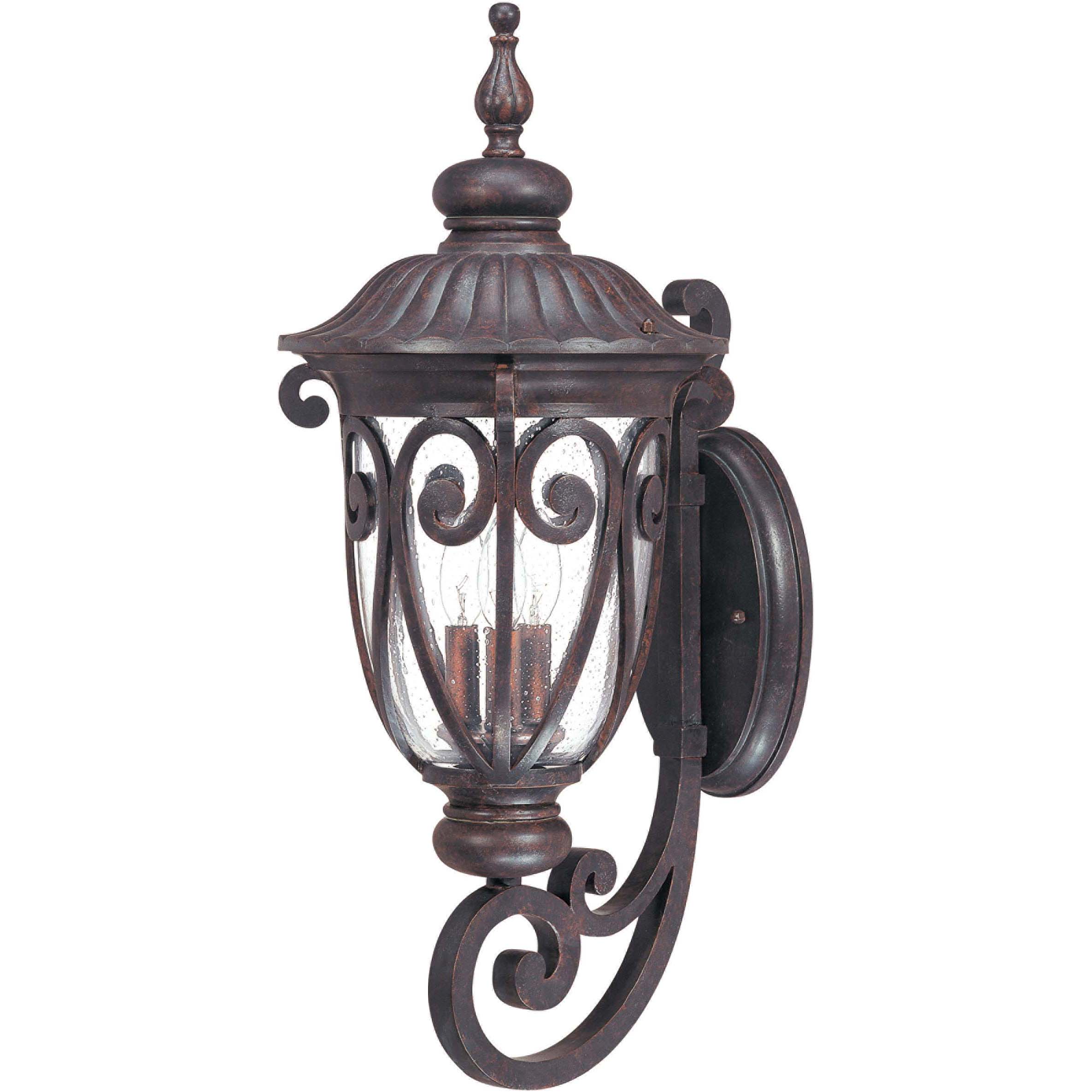 Corniche Arm Up 3 light Burlwood Wall Sconce