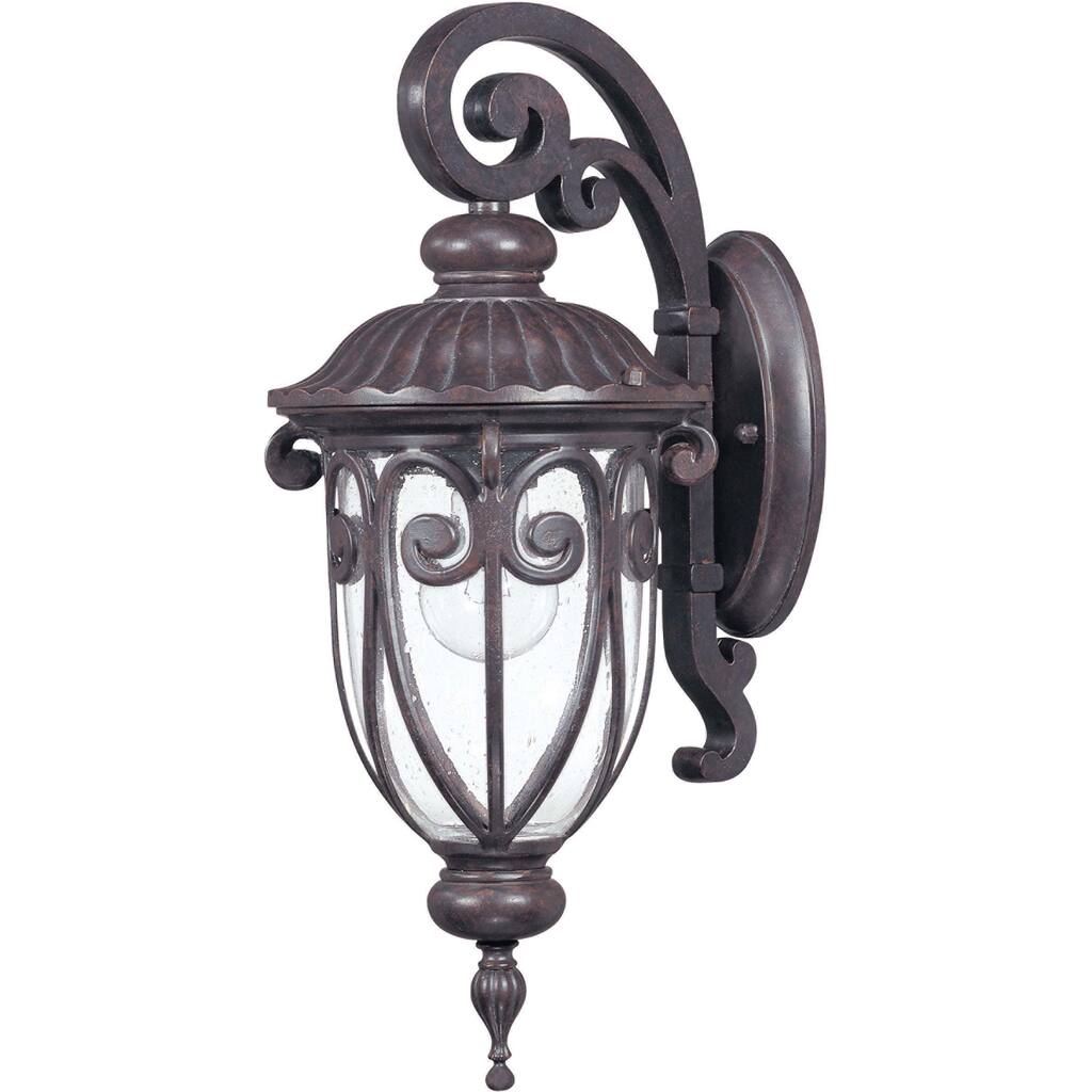 Corniche Arm Down 1-light Burlwood Small Wall Sconce