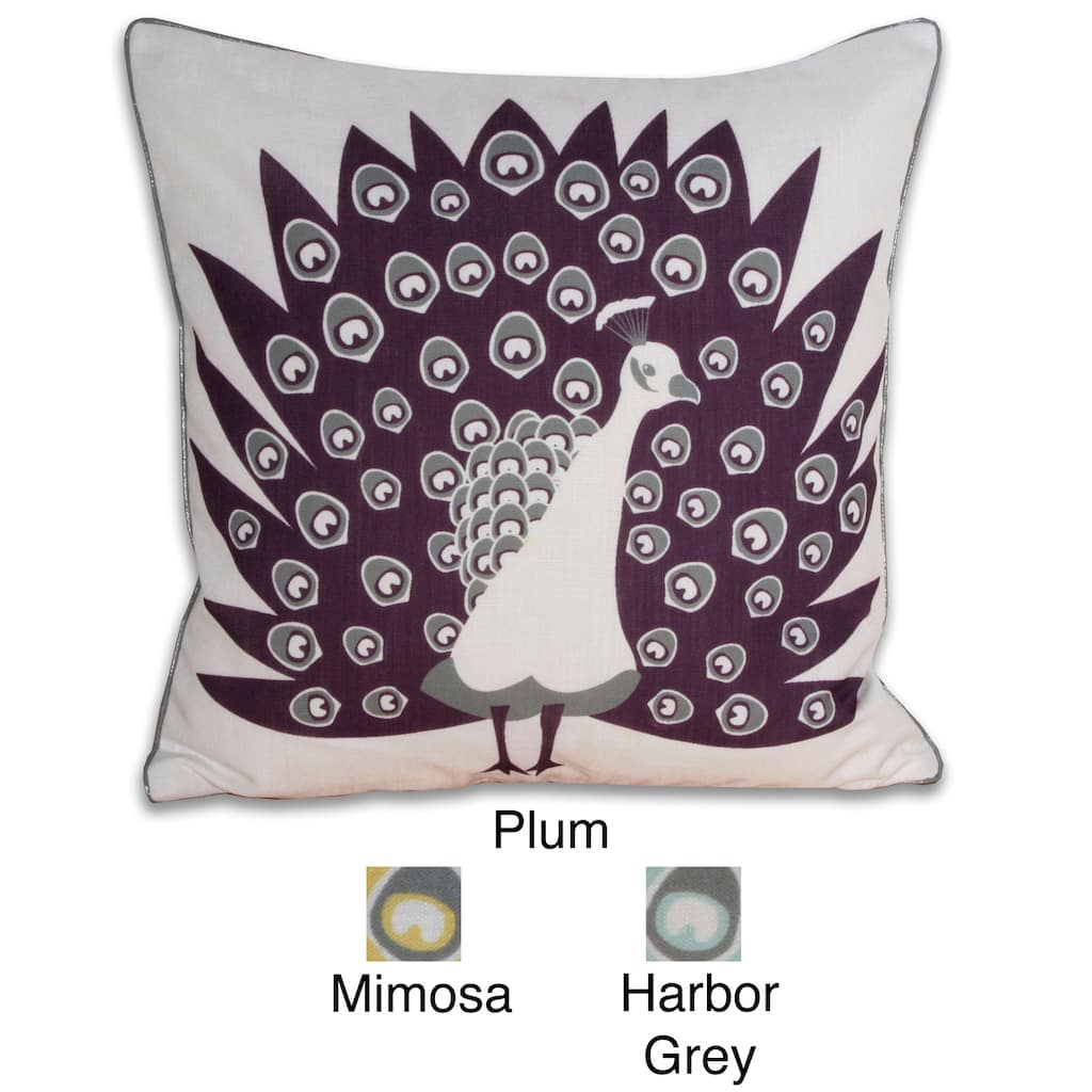 Mod Peacock Square Pillow