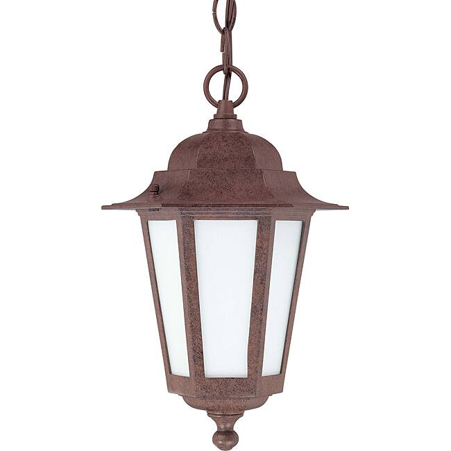 Cornerstone Old Bronze with Satin White Glass 1-light Hanging Lantern