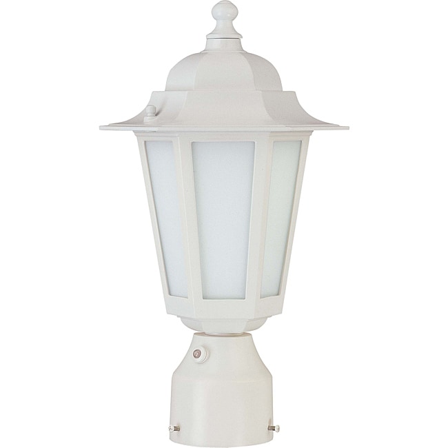 Cornerstone White With Satin White Glass 1 light Post Lantern