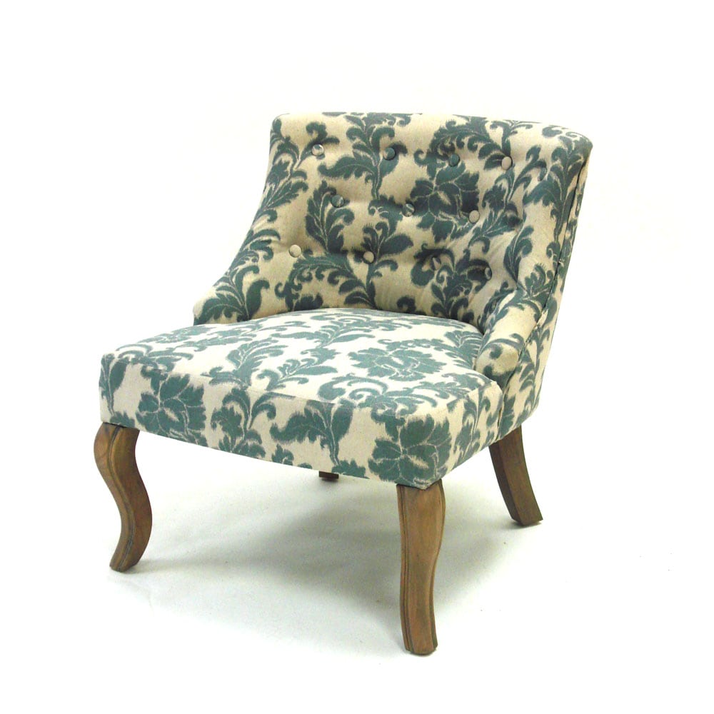 iKat Blue / Off White Fabric Accent Chair