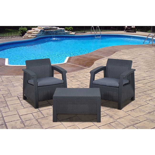 Atlantic Mykonos 3 piece Grey Wicker Balcony Set Today $469.99 5.0