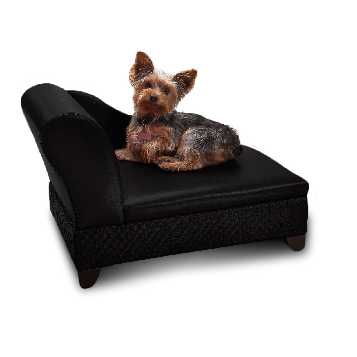 Enchanted Home Black Small Pet Sofa Bed with Hidden Storage Space