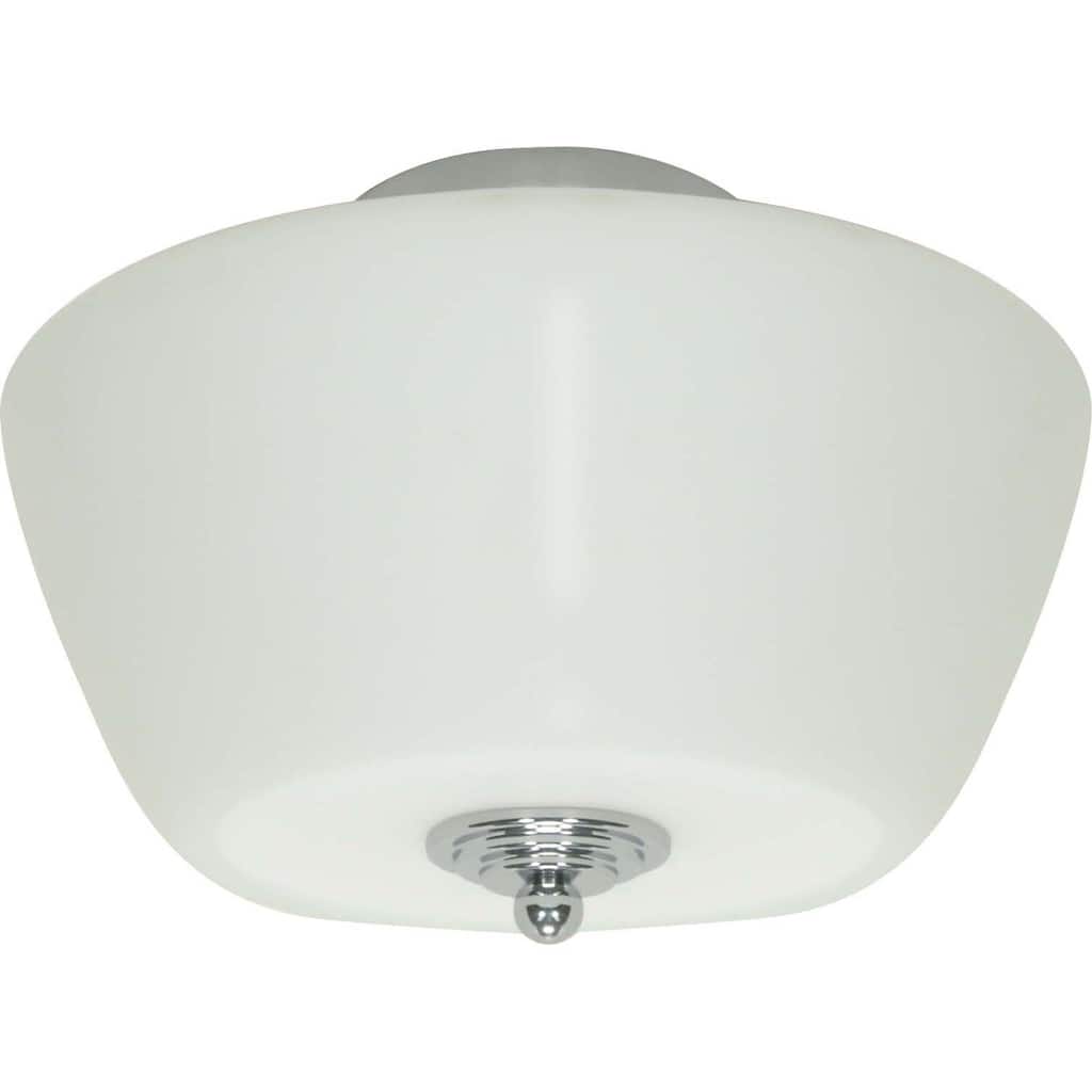 Galileo 3 Light Halogen Flush Mount Polished Chrome with Satin White Glass