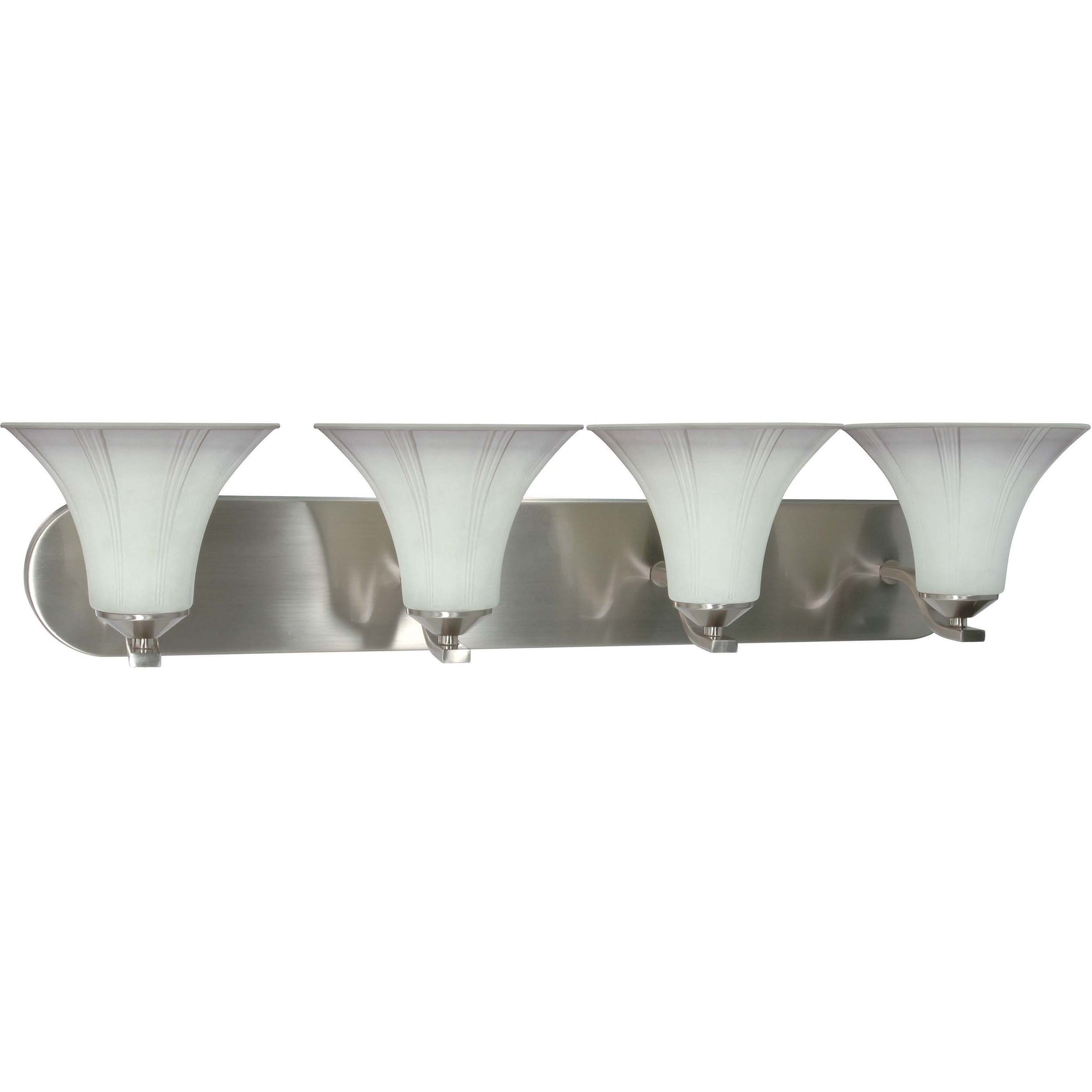 Delano 4 Light Wall Vanity Brushed Nickel with Grey Suede Glass