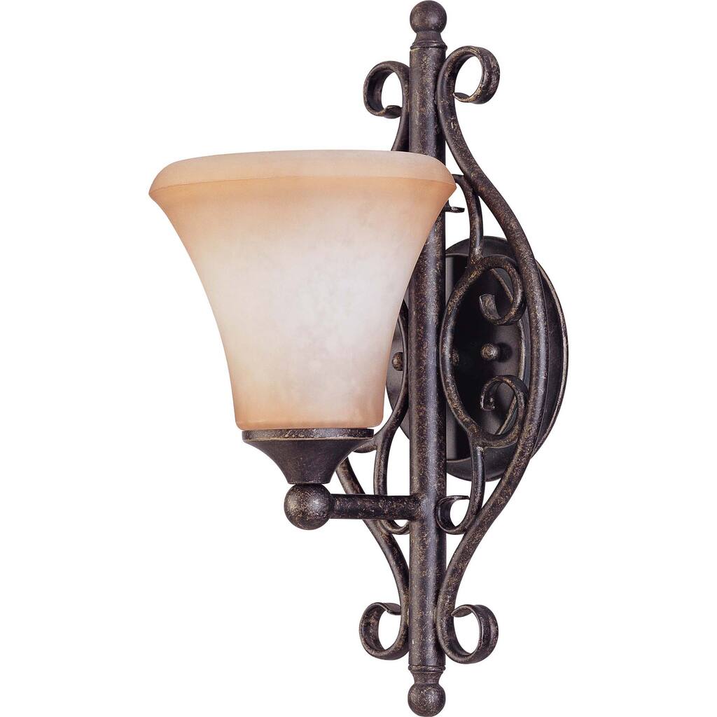 Windermere 1 Light Wall Vanity Golden Umber with Toffee Crunch Glass