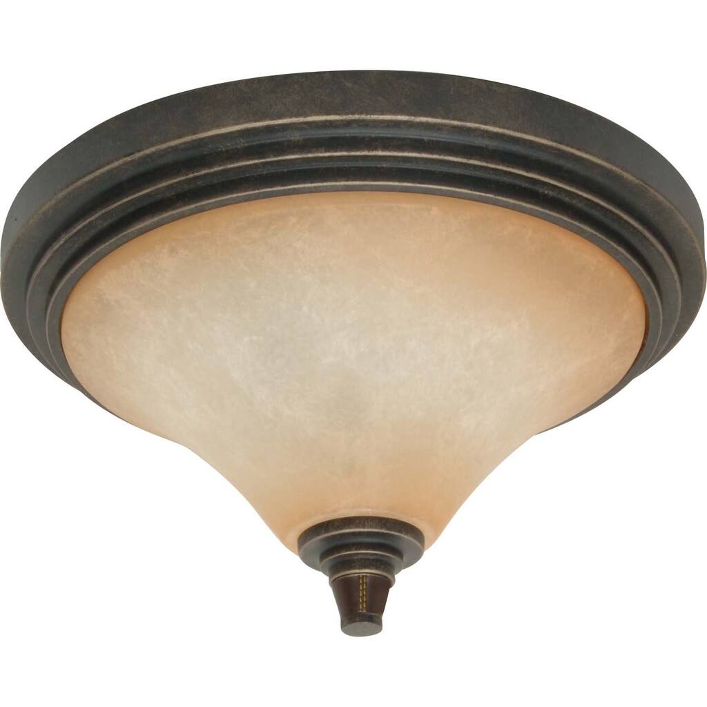 Viceroy 2-light Golden Umber With Burnt Sienna Glass Energy Star Flush Dome