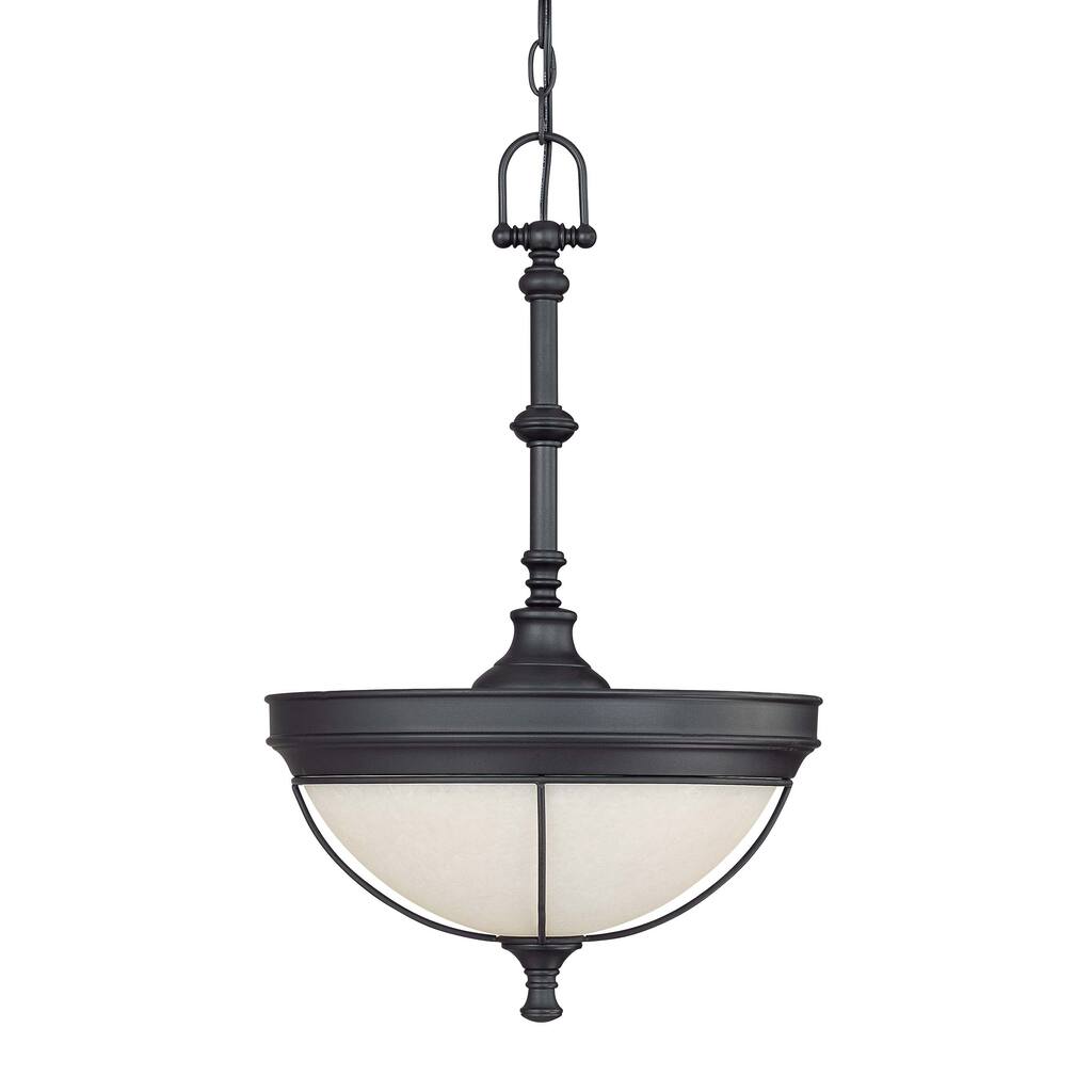 Salem 3 Light Aged Bronze With Biscotti Glass Pendant
