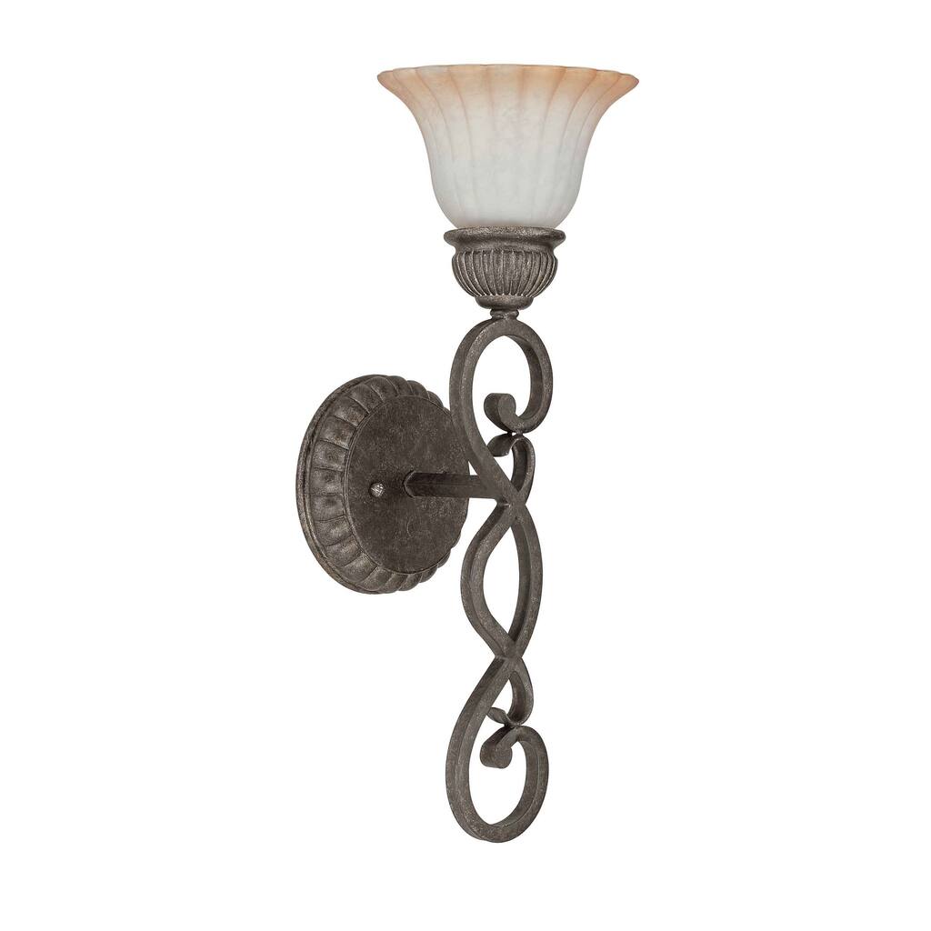 Fortunata 1 Light Lisbon Bronze With Corvo Amber Wash Glass Vanity