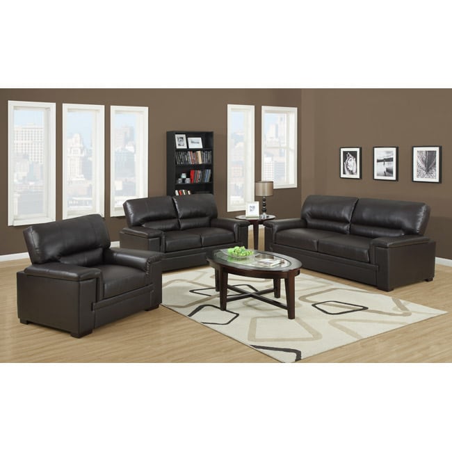 Chocolate Brown Bonded Leather / Match Sofa