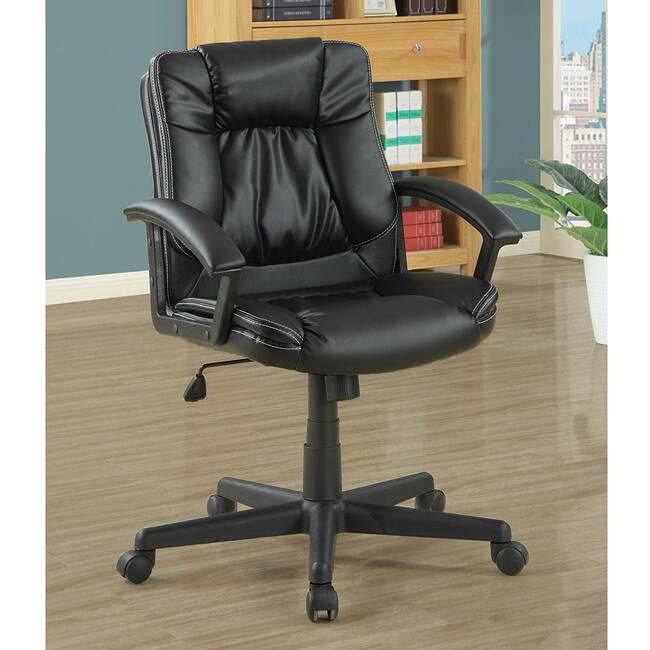 Black Leather-Look Office Chair