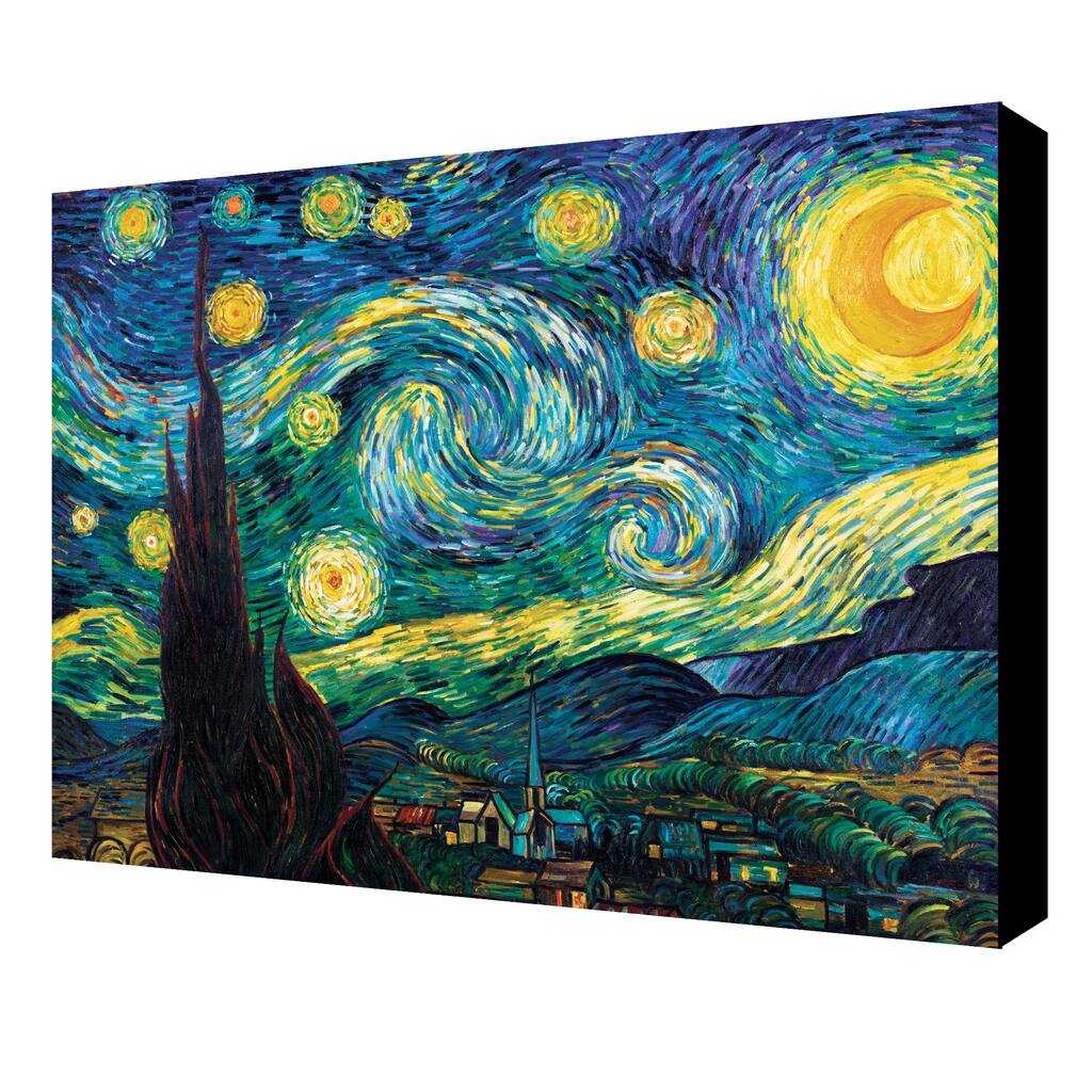 Vincent Van Gogh 'Starry Night' Gallery-wrapped Canvas Art - Black - 24x30