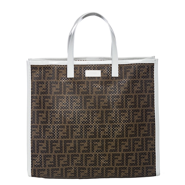 Fendi Perforated Canvas Tote Bag