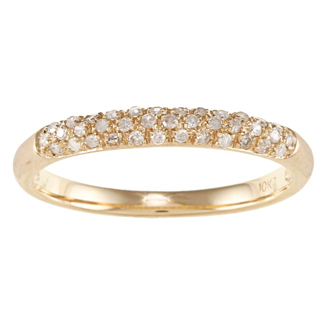 10k Yellow Gold 1/5 TDW Pave Diamond Ring Today $194.39