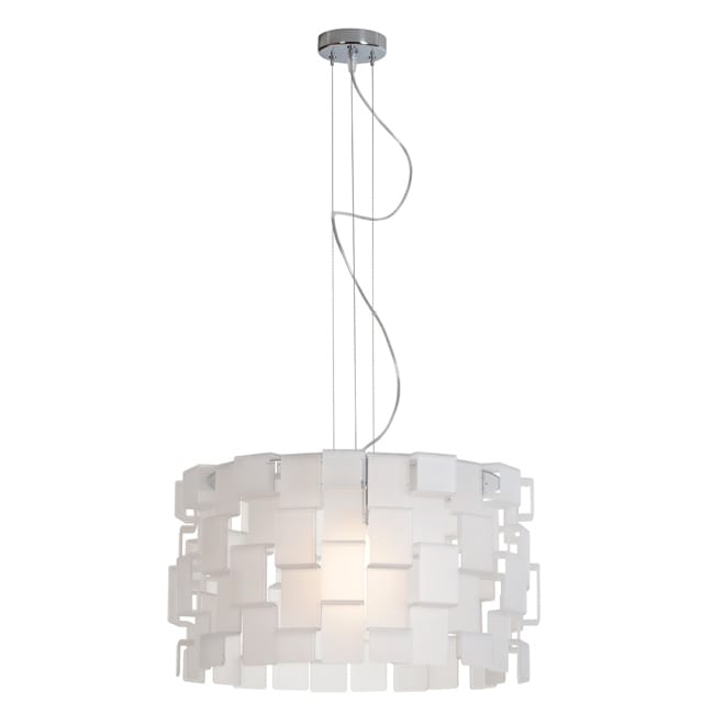 Access Dinari Chrome with Frosted Acrylic 1 light Pendant Today $