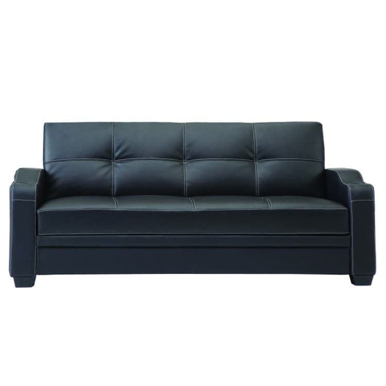 Black 3 Seater Faux Leather Sofa Bed Free Shipping Today Black 3 Seater Faux Leather Sofa Bed