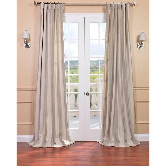 Exclusive Fabrics Veranda Khaki Stripe Linen Blend Curtain (1 panel)