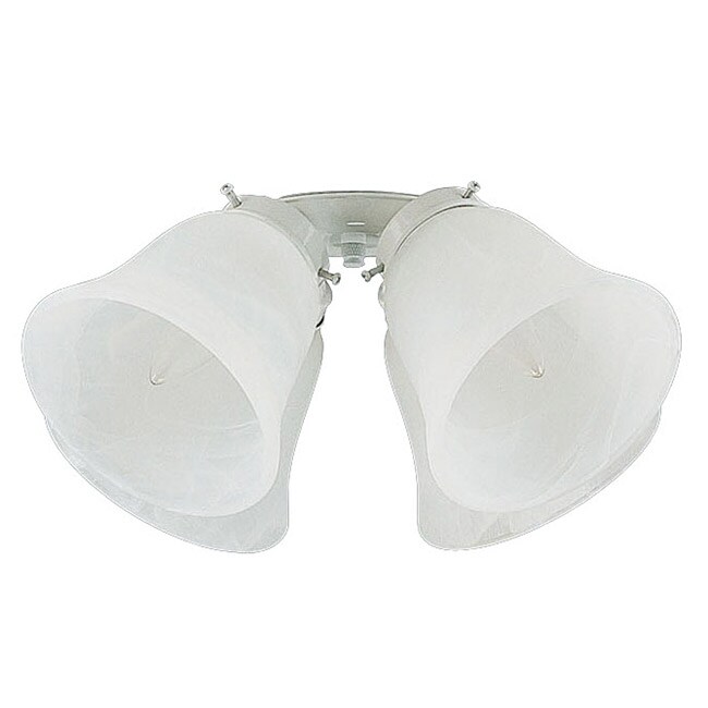 Four-Light White Alabaster Glass Ceiling Fan Light Kit