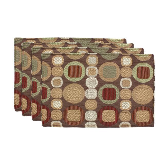 Oakley Spice-Slam Dunk Olive Geometric Placemats (Set of 4)
