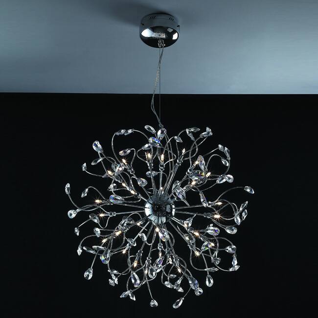 Joshua Marshal Home Collection Modern 48-light Chrome Crystal Encompassed Adjustable Hanging Pendant