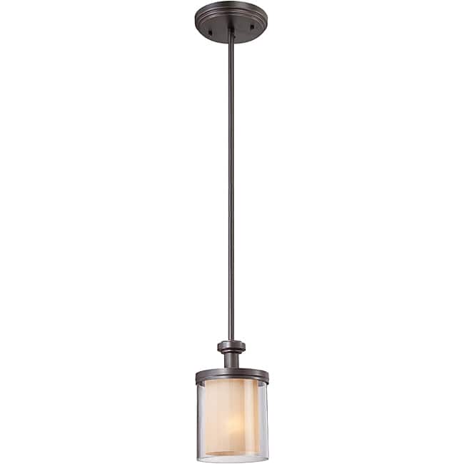 Decker Bronze with Clear/ Cream 1-light Mini Pendant