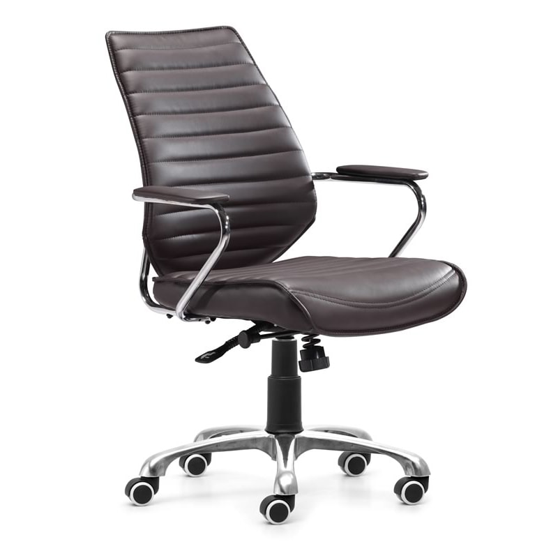 Zuo Enterprise Espresso Low Back Leatherette Office Chair