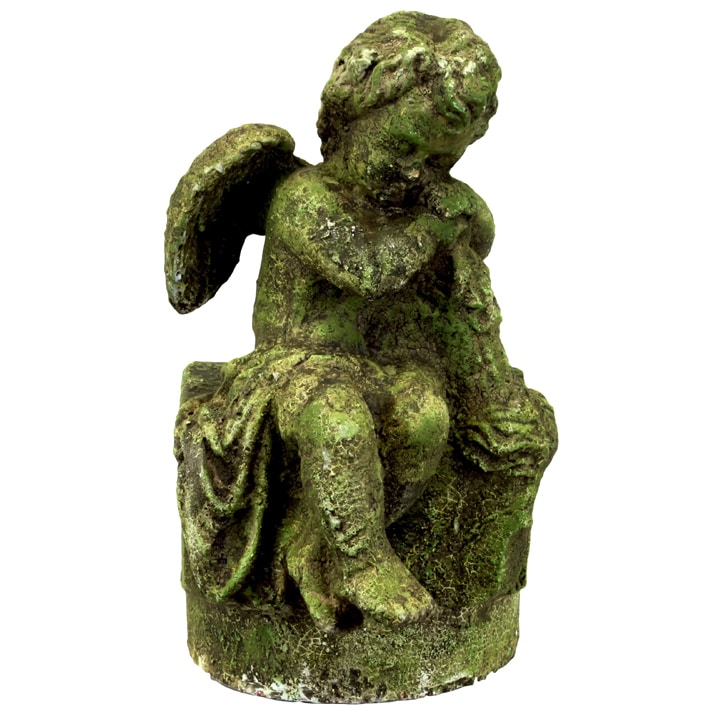 Moss Finish Stoneware Cherub