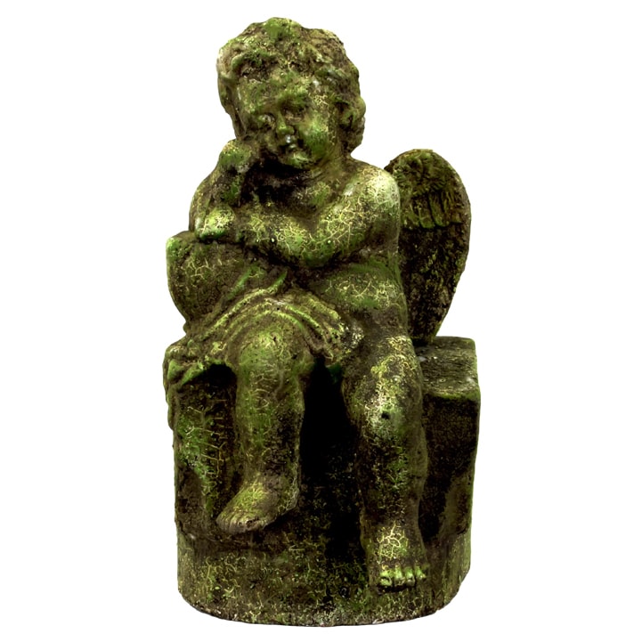 Moss Finish Stoneware Cherub