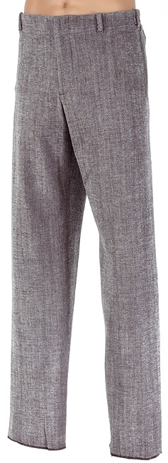 Ferre Mens Gray Tweed Trousers  